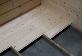 Plancher en bois massif 16 mm pour abri Arhus