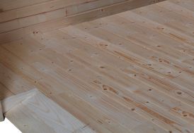 Abri de jardin + plancher GoodHome Oreti en bois coloris naturel ép.44 mm  surface extérieure 25,90 m²