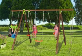 Portique Balançoires Bois et Métal 2,30 m Bayano
