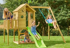 Aire de jeux d'extérieur en bois pour enfants
