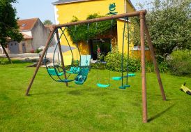 Portique balançoire en bois Soulet Suzanne 6 enfants 6 mois 12 ans