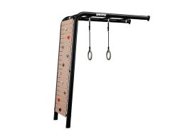 Portique avec mur d'escalade et anneaux de gym Berg Playbase Wall