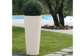 Grand Pot de fleurs en plastique rotomoulé blanc 85 cm
