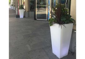 Pot de fleurs en plastique Green City Stark M blanc