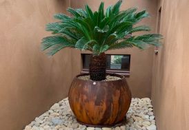 Pot de fleurs Miléo 800 aspect corten