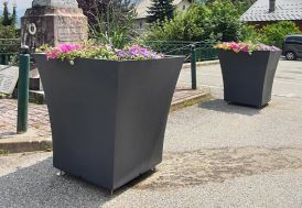 Pot de fleurs XXL PAPI : Vogue carré 80 cm gris anthracite