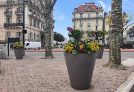 Pot de fleurs XXL en plastique PAPI Vase gris