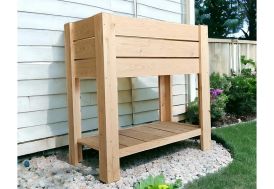 Potager sur pieds en bois brut