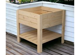 Potager sur pieds en bois brut
