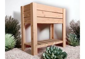 Potager sur pieds en bois naturel
