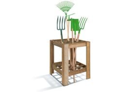 Range outils de jardin en bois