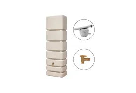 Récupérateur d'eau de pluie 350 L avec robinet et collecteur Slim Garantia