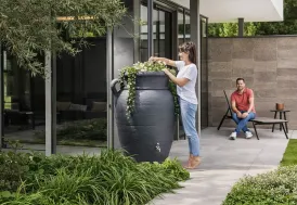 Récupérateur d’eau de pluie 600 L Garantia Amphore Antik Gris granite