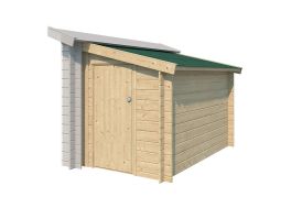 Remise adossée en bois brut pour abri de jardin Gardenas et Woodlands