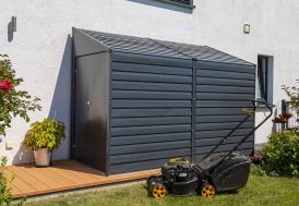 Armoire de jardin grise + bûcher Armoire en bois jardin - Ciel & terre