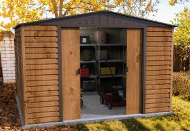Cabanon de jardin en métal effet bois Duramax