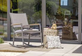 Rocking Chair d’Extérieur en Aluminium et Textilène Paris Garden Honfleur