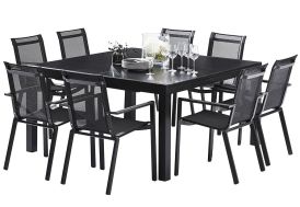 salon de jardin en aluminium disponible en blanc ou en noir