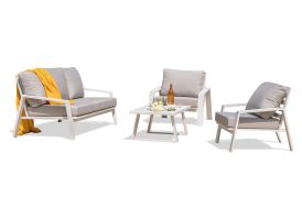 Salon de jardin en aluminium blanc 
