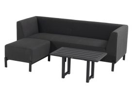 Salon de jardin 3 places en aluminium et tissu Hartman Dion Set 