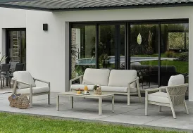 Salon de jardin 5 places en aluminium