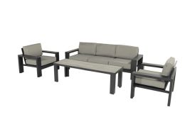 Salon de jardin 5 places mobilier de jardin en aluminium Hartman Titan