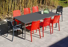 Salon de jardin Ezpeleta table Meet et 6 chaises + 2 fauteuils Park