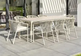 Salon de jardin aluminium grège 200 cm 8 places Tigua DCB