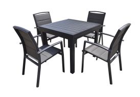 salon de jardin Modulo de Wilsa avec table en aluminium et fauteuils