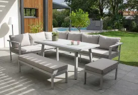 Salon de jardin 9 places en aluminium Antalya