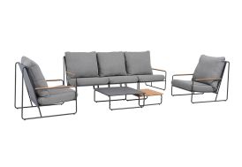 Salon de jardin bas aluminium : canapé + tables + fauteuils Portofino Best