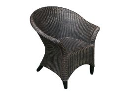 fauteuil de jardin en résine tressée marron roto