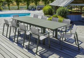 Salon de jardin haut 10 places en aluminium Miami