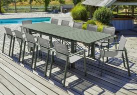Salon de jardin haut 12 places en aluminium Miami