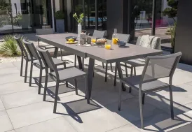 Ensemble repas de jardin 8 places en aluminium