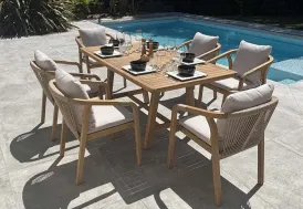 Ensemble repas de jardin en bois 6 places DCB Garden