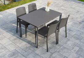 Salon de jardin en aluminium gris anthracite
