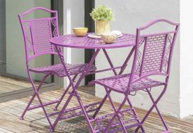 Salon de Jardin Flora : 1 Guéridon + 2 Chaises 