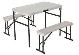 table camping lifetime HDPE coloris blanc