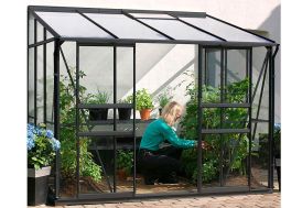 Serre de jardin adossée en aluminium et verre trempé 3 mm Melissa 5200 Lams