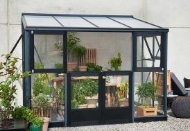 Serre de jardin adossée en verre trempé Juliana