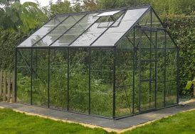 Serre de jardin en aluminium et verre Carvi 8,10 m² anthracite Lams