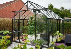 Serre de jardin en verre horticole avec structure en aluminium Halls Magnum 148