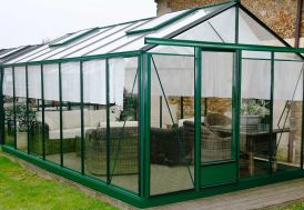 Serre de Jardin en Aluminium et Verre Trempé Lams Essentia 16,4 m² Vert