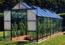 Serre de jardin aluminium vert Laurus 14,4 m² Lams