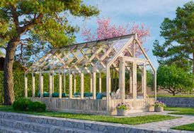 Serre de jardin en bois autoclave et verre trempé Palmako Emilia 13,8 m²