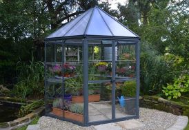 Serre de Jardin Hexagonale Aluminium/Polycarbonate Oasis 6,1 m² Fermée