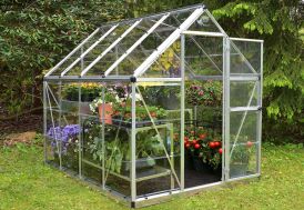 Serre de jardin en polycarbonate et aluminium Palram Harmony Silver