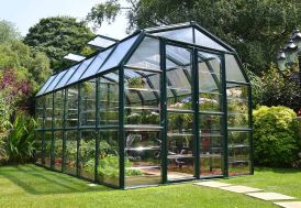 Serre de jardin en polycarbonate transparent et profils PVC vert Rion Palram