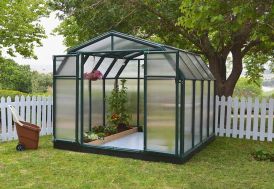 serre de jardin en polycarbonate et en PVC vert Palram